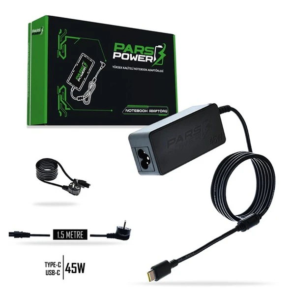 PARS POWER PRS-049 45W 20V 2.25A- (TYPE-C) Siyah ADAPTÖR - 1