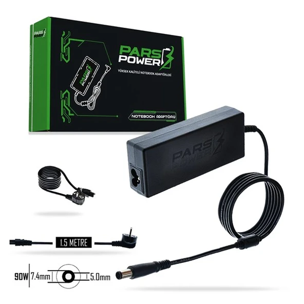 PARS POWER PRS-022 90W 19.5V 4.74A- 7.4*5.0MM Siyah ADAPTÖR - 1