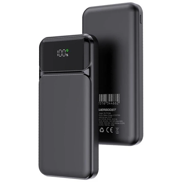POWERBOOST NIGHT 105B 10000mAh 22.5W LCD Siyah Taşınabilir Şarj Cihazı Powerbank - 4