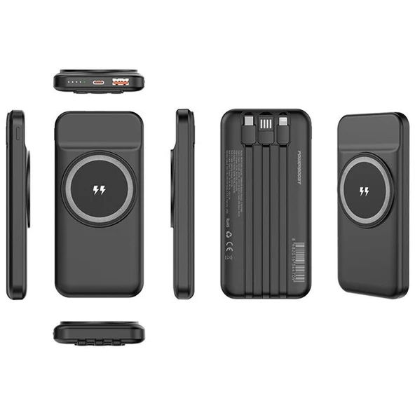 POWERBOOST MAG 120B 10000mAh 15W Magsafe 22.5W Siyah Kablosuz Taşınabilir Şarj Cihazı Powerbank - 3