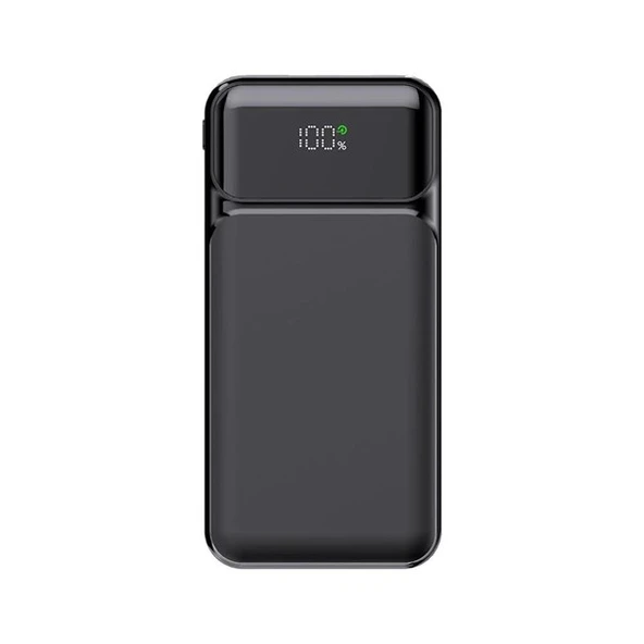 PowerBoost NIGHT 135B 10000mAh 22.5WDahiliKablo LCD GizliLED Siyah Taşınabilir Şarj Cihazı Powerbank - 1