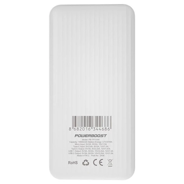 POWERBOOST PRIME 110W 10000mAh PD20W Type-C HSC22.5W Beyaz Taşınabilir Şarj Cihazı Powerbank - 3