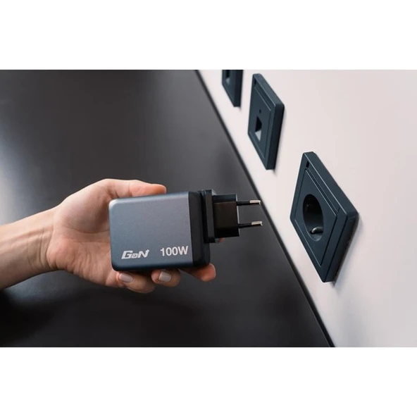 VERBATIM GNC-100 100W 4-Bağlantı Noktalı GaN Duvar Şarj Cihazı - Resim 5