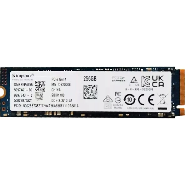 KINGSTON 256GB OM8SEP4256Q-A0 3300- 1100MB/s M2 NVME GEN4 Disk ENDÜSTRİYEL - 1
