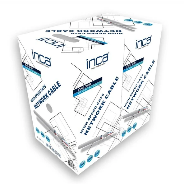 INCA CAT6 Utp 23AWG 305m Bakır Kablo 0.57mm ICAT-305 - Resim 2