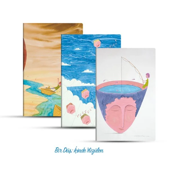 Üçlü Çizgili Defter Seti: Bir Düş: İçinde Yüzülen ürün görseli