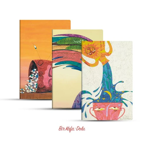 Üçlü Çizgisiz Defter Seti: Bir Kafa: Dolu - 1