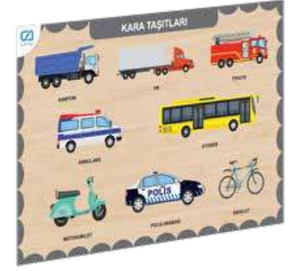 Ahşap Kara Taşıtları Eğitici Set - 1
