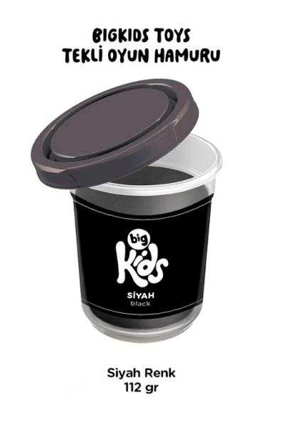 Bigkids Toys / Siyah - 12'li Oyun Hamuru (112 Gr) ürün görseli