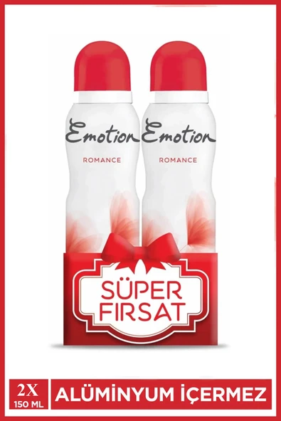 2 Adet Emotion Romance Kadın Vegan Deodorant 150 Ml Hızlı Kurur, Leke Bırakmaz