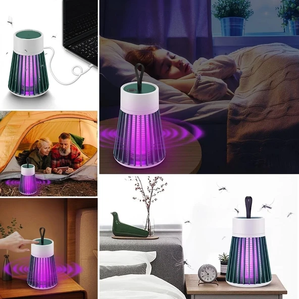 MERGEN STORE İç ve Dış Mekanlar İçin Şarjlı Sinek Öldürücü Sivrisinek Kovucu,UV Işıklı Sineksavar Taşınabilir Gece Lambası ürün görseli
