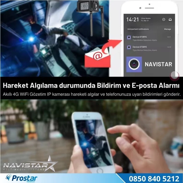 Uzaktan izlemeli 4 MP Ultra HD 4G Sim kart girişli Tak kullan Profesyonel Kamera - 2