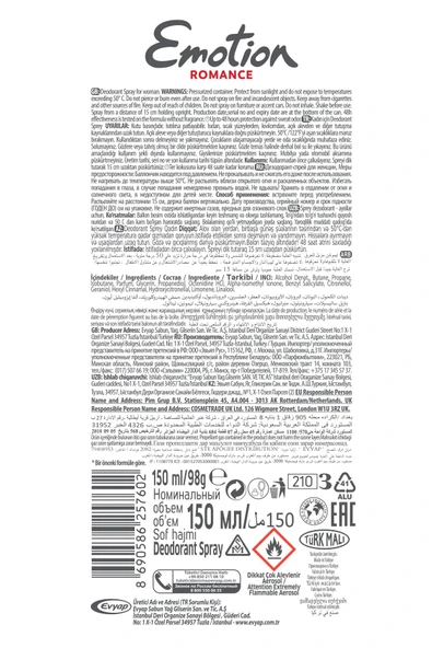 2 Adet Emotion Romance Kadın Vegan Deodorant 150 Ml Hızlı Kurur, Leke Bırakmaz - 7