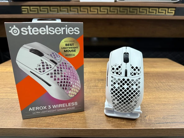 SteelSeries Aerox 3 Snow RGB Şarjlı Ergonomik Optik Kablosuz Oyuncu Mouse (İKİNCİ EL) - 2
