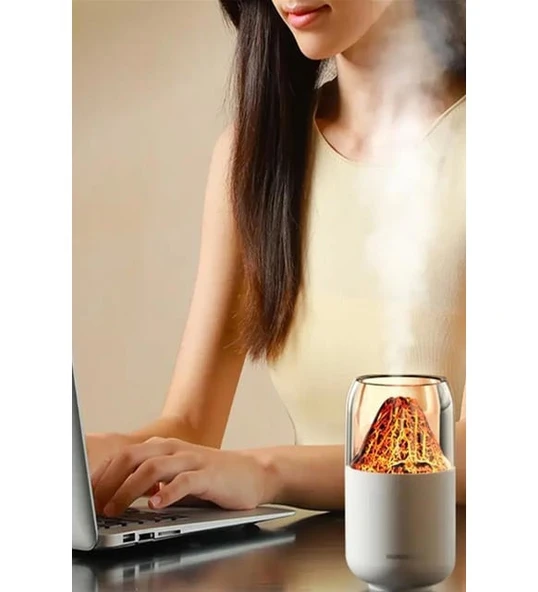 Y10 Hava Nemlendirici Volkanik Tasarım Humidifier Ultrasonik Sessiz Buhar Makinesi Aroma Difüzörü - 3