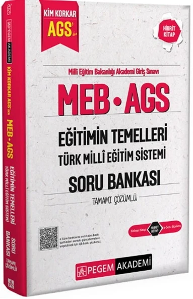 MEB AGS Kim Korkar Eğitimin Temelleri Türk Milli Eğitim Sistemi Soru Bankası Pegem Yayınları ürün görseli 1