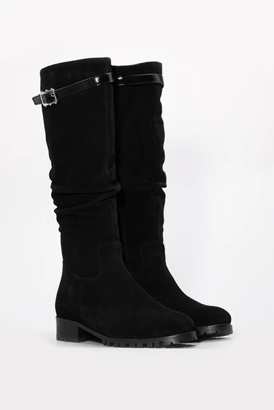 Hakiki Deri Kürklü  Kadın Klasik Çizme 064YZA856 - Resim 4