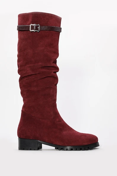 Hakiki Deri Kürklü  Kadın Klasik Çizme 064YZA856 - Resim 11