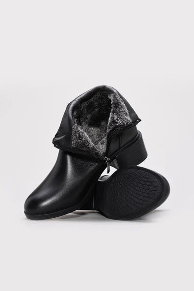 Hakiki Deri  Kadın Kalın Topuklu Bot 164SZA07 - Resim 3