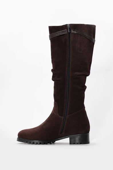 Hakiki Deri Kürklü  Kadın Klasik Çizme 064YZA856 - Resim 7