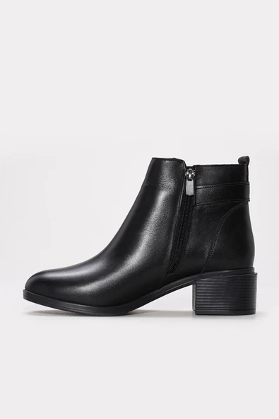 Hakiki Deri  Kadın Kalın Topuklu Bot 164SZA07 - Resim 2