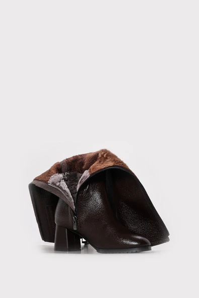 Hakiki Deri Kürklü  Kadın Klasik Çizme 064YZA850 - Resim 8