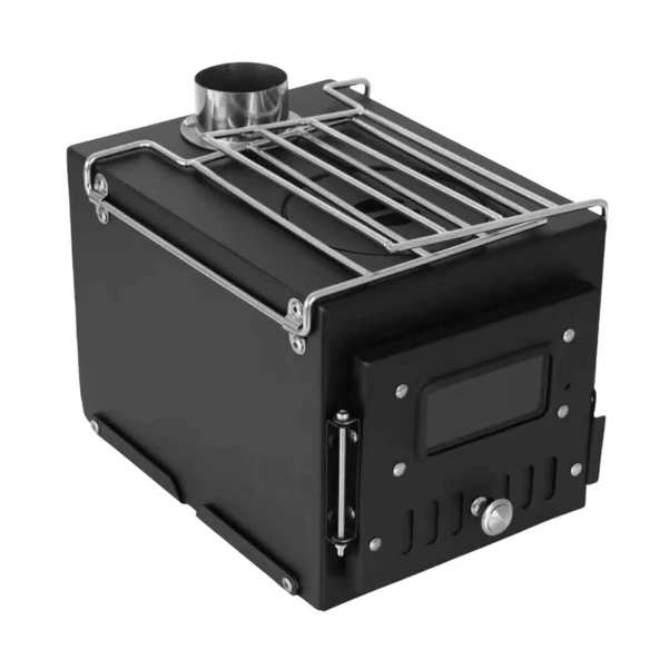 Çadır Sobası - Madfox x Woodlander - Portatif Katlanabilir - Siyah - 547308 - 2