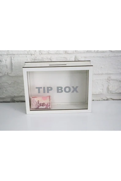 Ahşap Özel Yapım Beyaz Tıp Box- Kumbara - Resim 2