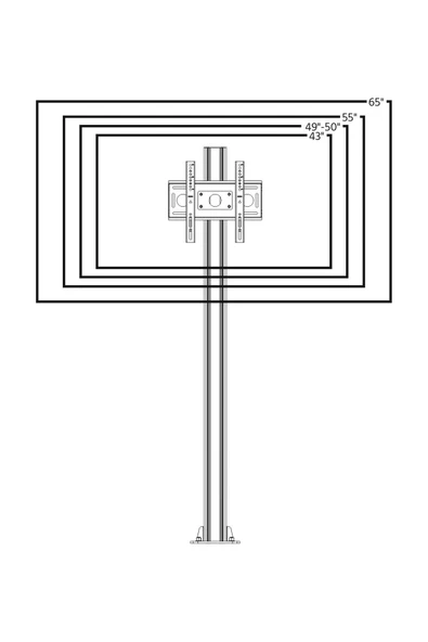 Cletech Yere Sabit Montajlı LCD Tv / Monitör Standı Sehpası 32"-65" - 4