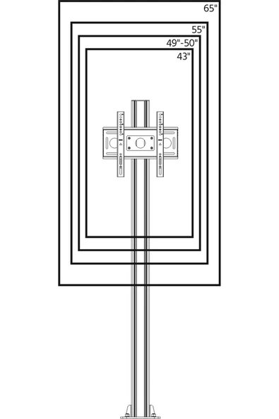 Cletech Yere Sabit Montajlı LCD Tv / Monitör Standı Sehpası 32"-65" - 5