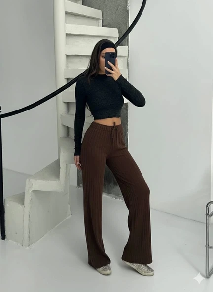 BİÇOMİ Fitilli şardonlu pantolon kahve a4058 - Resim 2