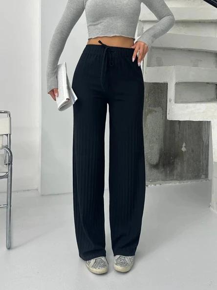 BİÇOMİ Fitilli şardonlu pantolon siyah a4058 ürün görseli