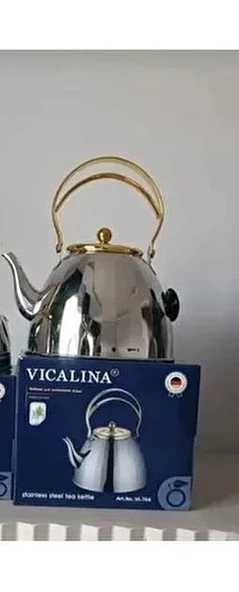 VICALINA Çelik Çaydanlık ithal Model Alman Markası Paslanmaz Çelik Çaydanlık Ocak üstü Isıtıcı 3 LT - 2