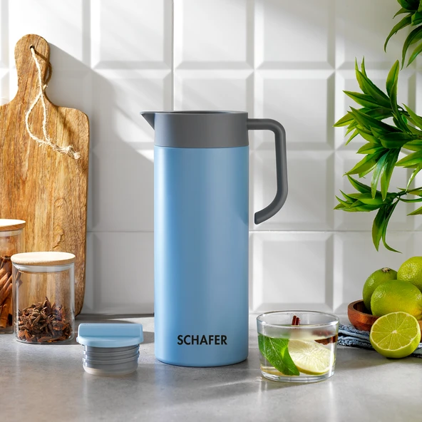 Schafer Click Termos 1.3 L-Mavi ürün görseli