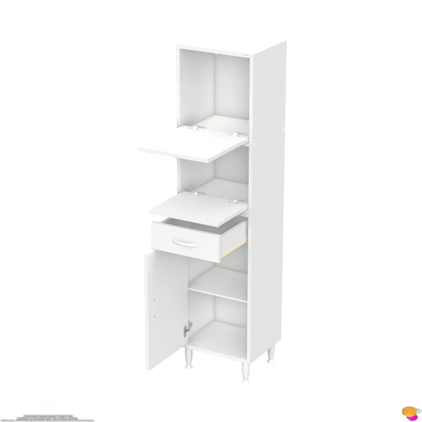Modilayn VİO Çok Amaçlı Dolap: (40x163.4x32,5 cm) ölçülerinde, çekmeceli ve kapaklı mutfak dolabı. - Resim 8