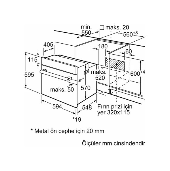 Bosch HBJ558YB5T 66 L Ankastre Fırın - Resim 7