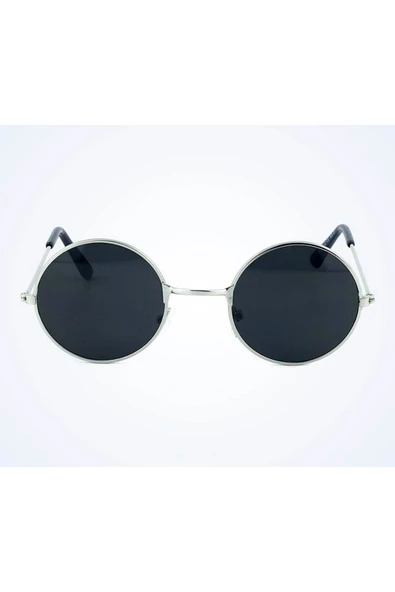 İB GLOBAL Yuvarlak Cam John Lennon Tarzı Gümüş Çerçeveli Siyah Gözlük (4767) - ALP5895-8594 - Resim 2