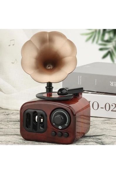 İB GLOBAL Klasik Radyo Görünümlü Gramofon Müzik Kutusu Retro Tarzı Ev Dekorasyon Hediyelik Süs Eşyası ürün görseli