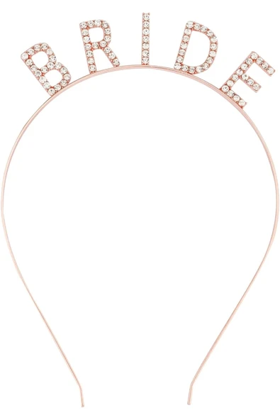 İB GLOBAL Rose Gold Renk Bekarlığa Veda Kristal Taş Bride Tacı Ithal 16x10 Cm - Resim 2