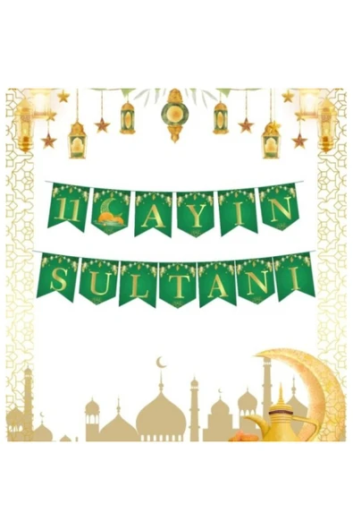 İB GLOBAL Ramazan Süs - 11 Ayın Sultanı Yazısı Yeşil Renk - 1