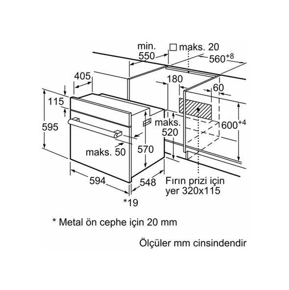 Bosch HBJ558YH5T 66 L Serie 6 Ankastre Fırın - Resim 7