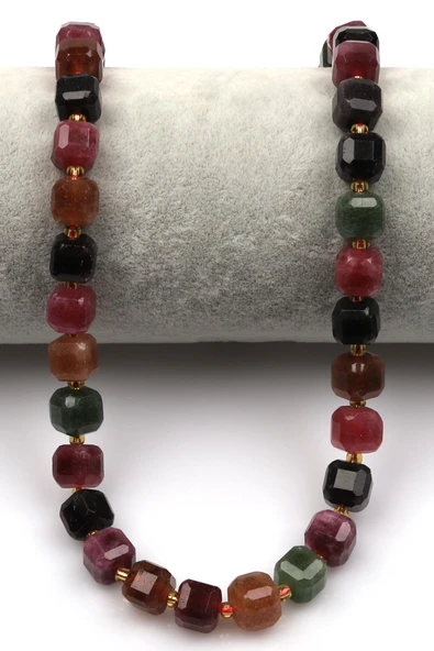 Karışık Renkli Kuvars Doğal Taş Dizi 8 mm Küp Kesim - Resim 2