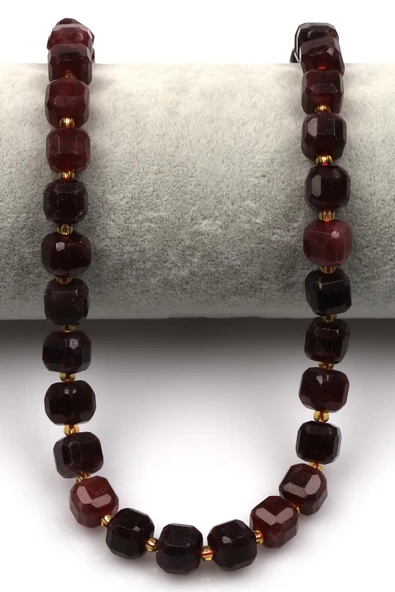 Kırmızı Renkli Kuvars Doğal Taş Dizi 8 mm Küp Kesim - 2