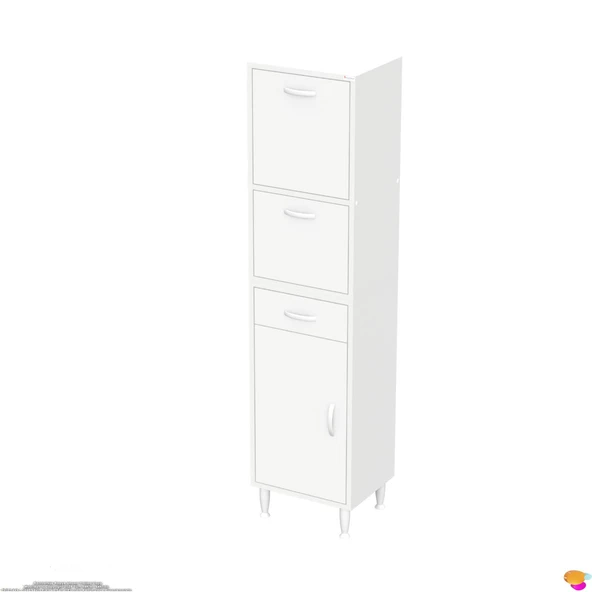 Modilayn VİO Çok Amaçlı Dolap: (35x163.4x32,5 cm) ölçülerinde, çekmeceli ve kapaklı mutfak dolabı. - 6