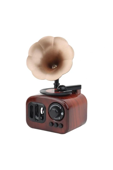 İB GLOBAL Klasik Radyo Görünümlü Gramofon Müzik Kutusu Retro Tarzı Ev Dekorasyon Hediyelik Süs Eşyası - 5