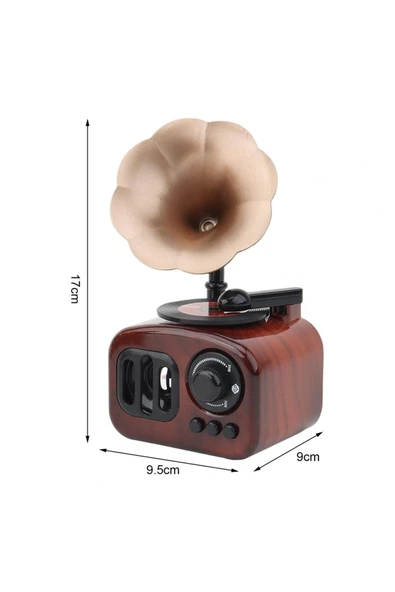 İB GLOBAL Klasik Radyo Görünümlü Gramofon Müzik Kutusu Retro Tarzı Ev Dekorasyon Hediyelik Süs Eşyası - 2
