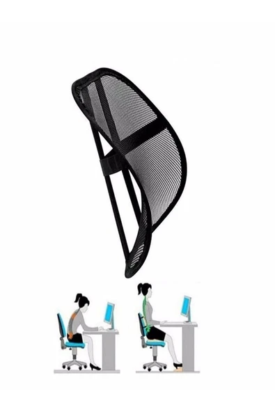 İB GLOBAL Ev Ve Ofis Için Sandalye Arkası Ortopedik Bel Sırt Destek File Yastık Sandalye Sırt Dayama Filesi - Resim 6