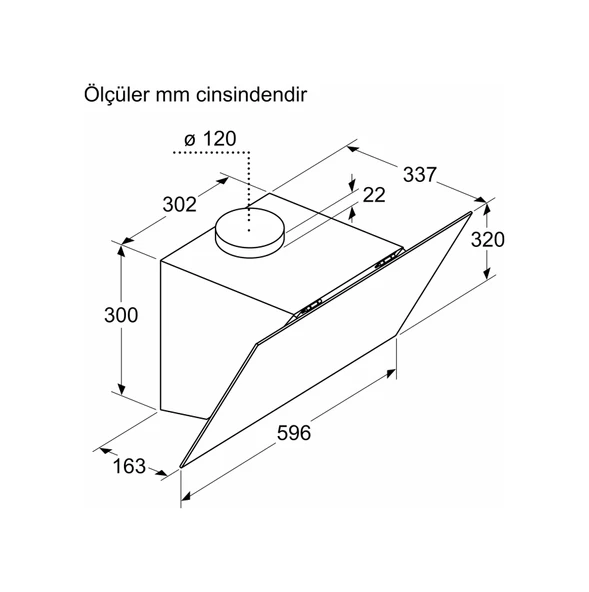 Bosch DWK64PJ60T 60 CM Duvar Tipi Davlumbaz Siyah - Resim 7