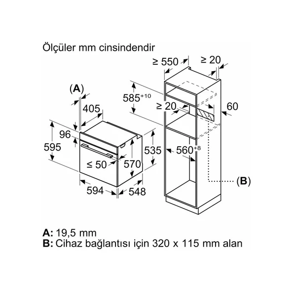 Bosch HUA736EN0T 76 L Buhar Destekli Ankastre Fırın - Resim 6