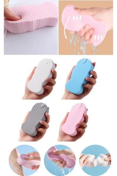 İB GLOBAL Sünger Çok Amaçlı Sihirli Peeling Süngeri Bebek Banyo Süngeri Duş Lifi Kıvrımlı Sünger Yumuşak Lif - 4